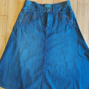 Lauren Jean co midi jean skirt 6 petite